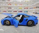 [Minichamps] 1:18 Porsche 2023 911 992 Turbo S blauw modelauto Die-Cast
