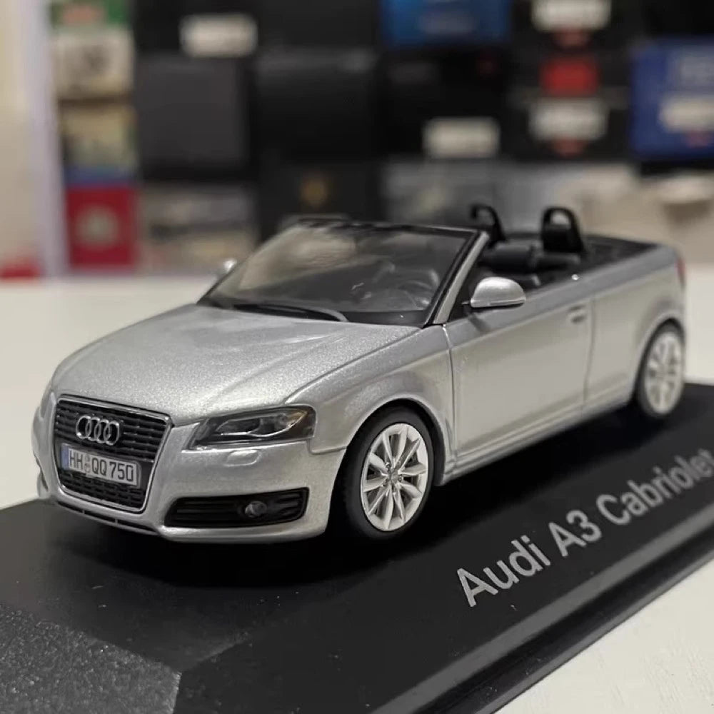 [Minichamps] 1:43 Audi 2008 A3 Cabriolet Silver Model Car Die-Cast