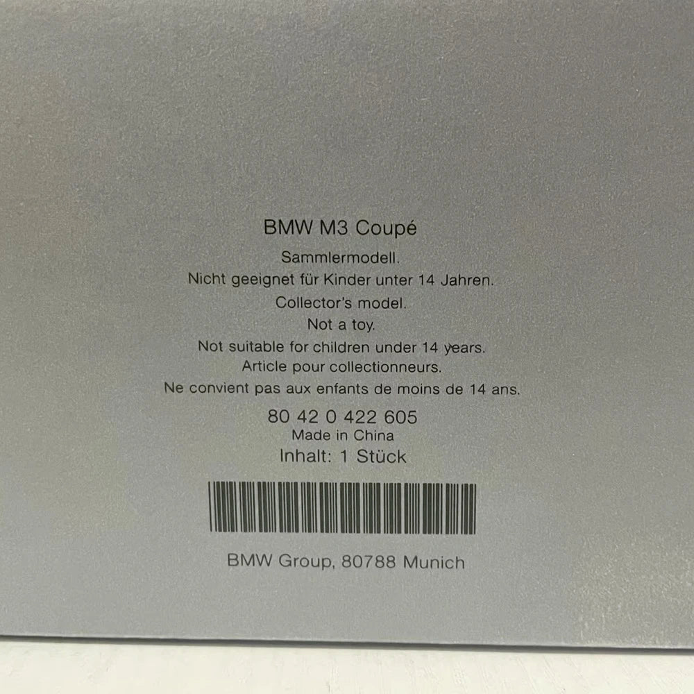 [Minichamps] 1:43 BMW 2007 E92 M3 Coupe Silver Model Car Die-Cast