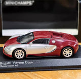[Minichamps] 1:43 Bugatti 2009 Veyron Centenaire Silver Red Model Car Die-Cast