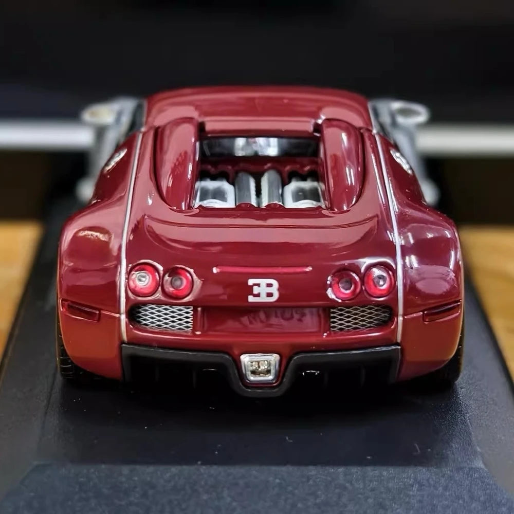 [Minichamps] 1:43 Bugatti 2009 Veyron Centenaire Silver Red Model Car Die-Cast