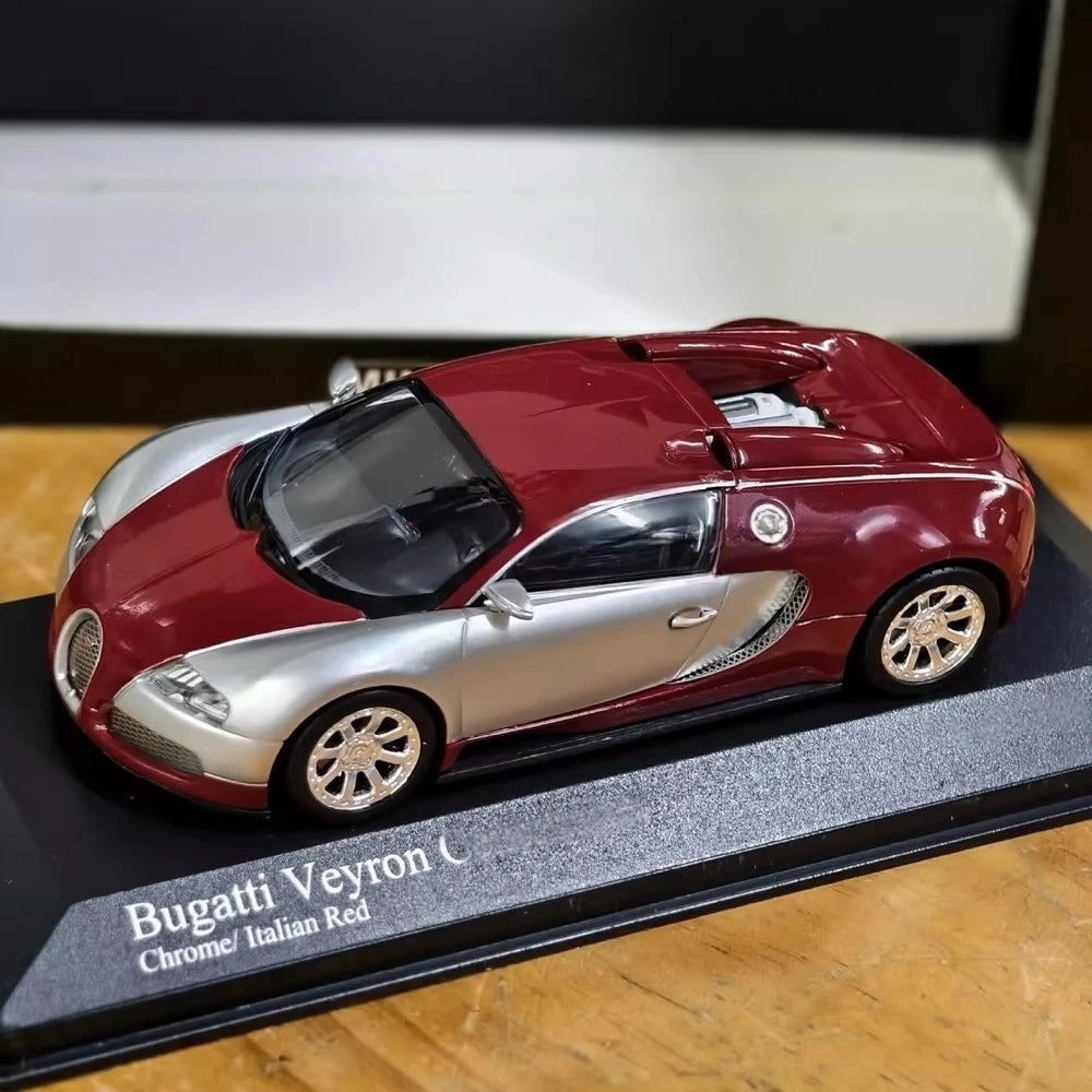 [Minichamps] 1:43 Bugatti 2009 Veyron Centenaire Silver Red Model Car Die-Cast