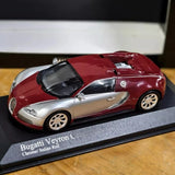 [Minichamps] 1:43 Bugatti 2009 Veyron Centenaire Silver Red Model Car Die-Cast