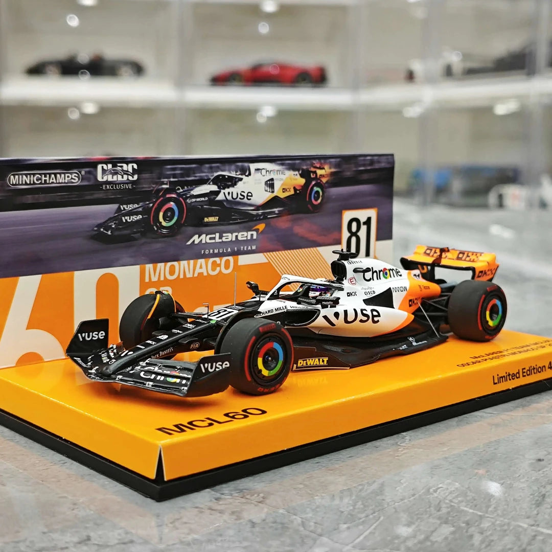 1:43 McLaren 2023 MCL60 #81 Monaco GP Oscar Piastri F1 model car by Minichamps - view 2