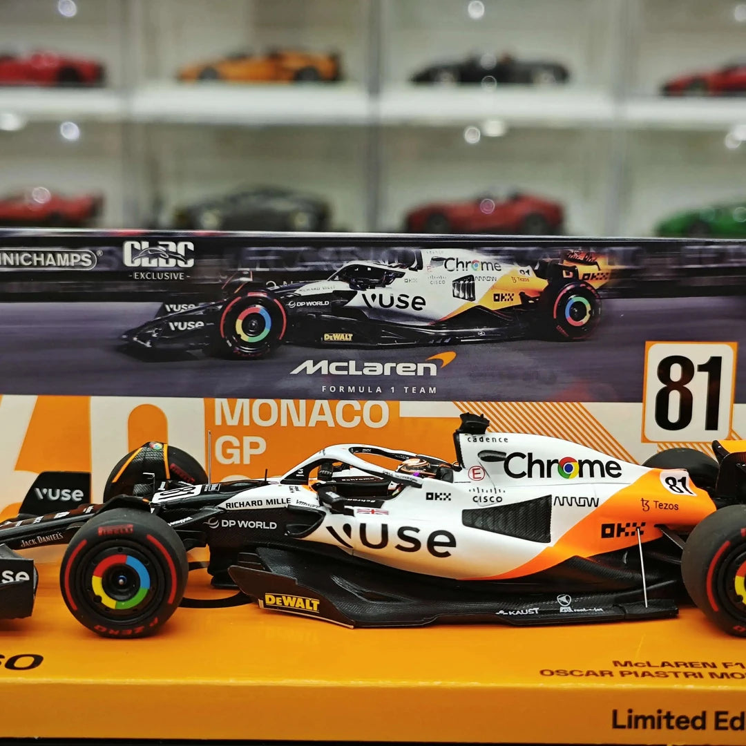 1:43 McLaren 2023 MCL60 #81 Monaco GP Oscar Piastri F1 model car by Minichamps - view 4
