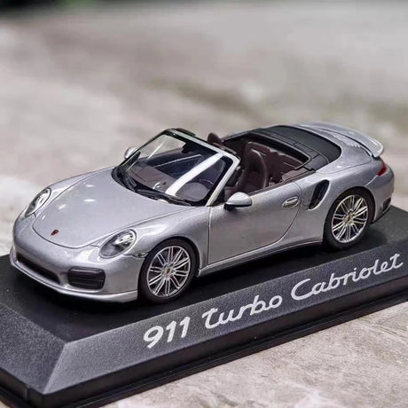 [Minichamps] 1:43 Porsche 2016 911 Turbo Cabriolet Silver Model Car Resin