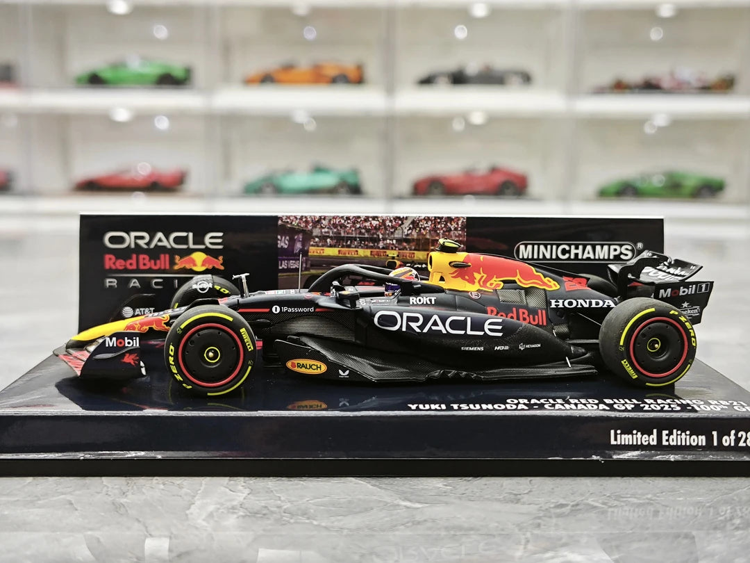 1:43 Red Bull 2025 RB21 #22 Canadian GP Yuki Tsunoda F1 resin model car by Minichamps - view 5