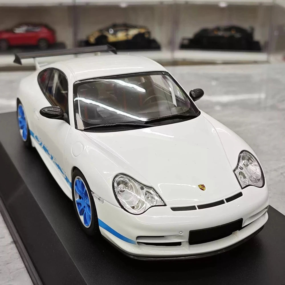 [Minichamps] 1:18 Porsche 2004 911 996 GT3 RS White Blue Model Car Resin