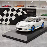 [Minichamps] 1:18 Porsche 2004 911 996 GT3 RS White Blue Model Car Resin
