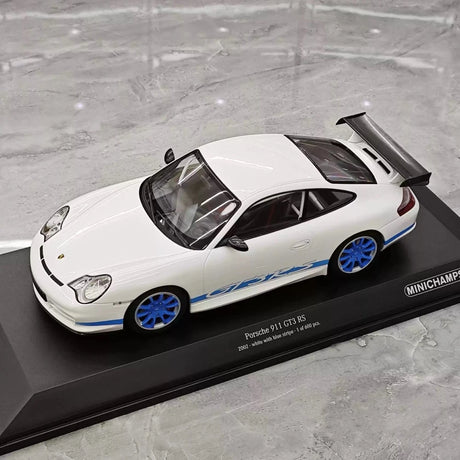 [Minichamps] 1:18 Porsche 2004 911 996 GT3 RS White Blue Model Car Resin