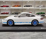 [Minichamps] 1:18 Porsche 2004 911 996 GT3 RS White Blue Model Car Resin