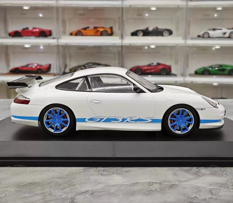 [Minichamps] 1:18 Porsche 2004 911 996 GT3 RS White Blue Model Car Resin