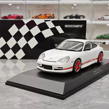 [Minichamps] 1:18 Porsche 2004 911 996 GT3 RS White Red Model Car Resin