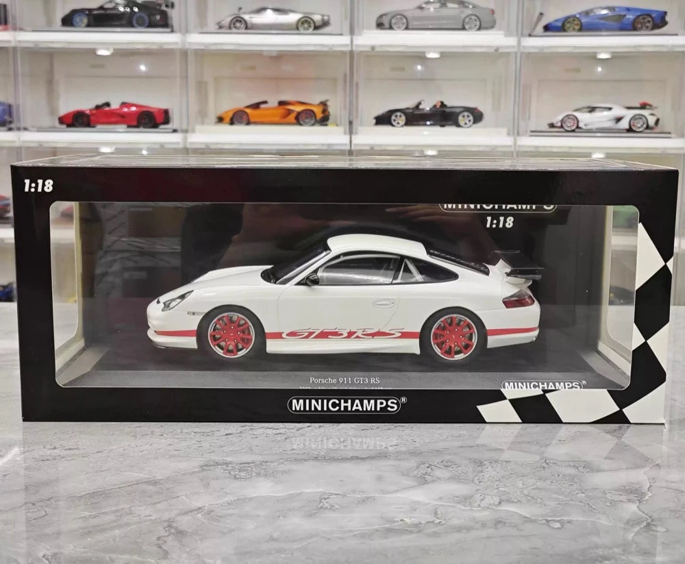 [Minichamps] 1:18 Porsche 2004 911 996 GT3 RS White Red Model Car Resin