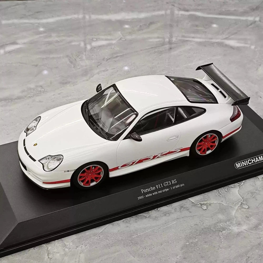 [Minichamps] 1:18 Porsche 2004 911 996 GT3 RS White Red Model Car Resin