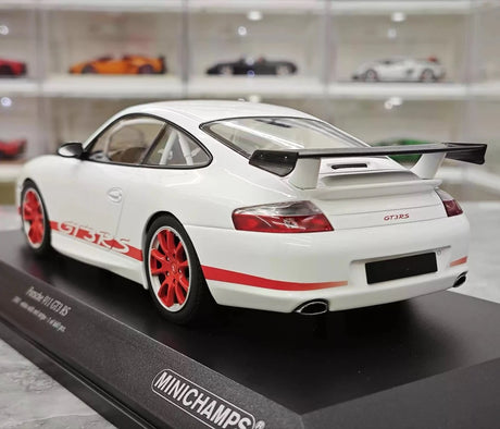 [Minichamps] 1:18 Porsche 2004 911 996 GT3 RS White Red Model Car Resin