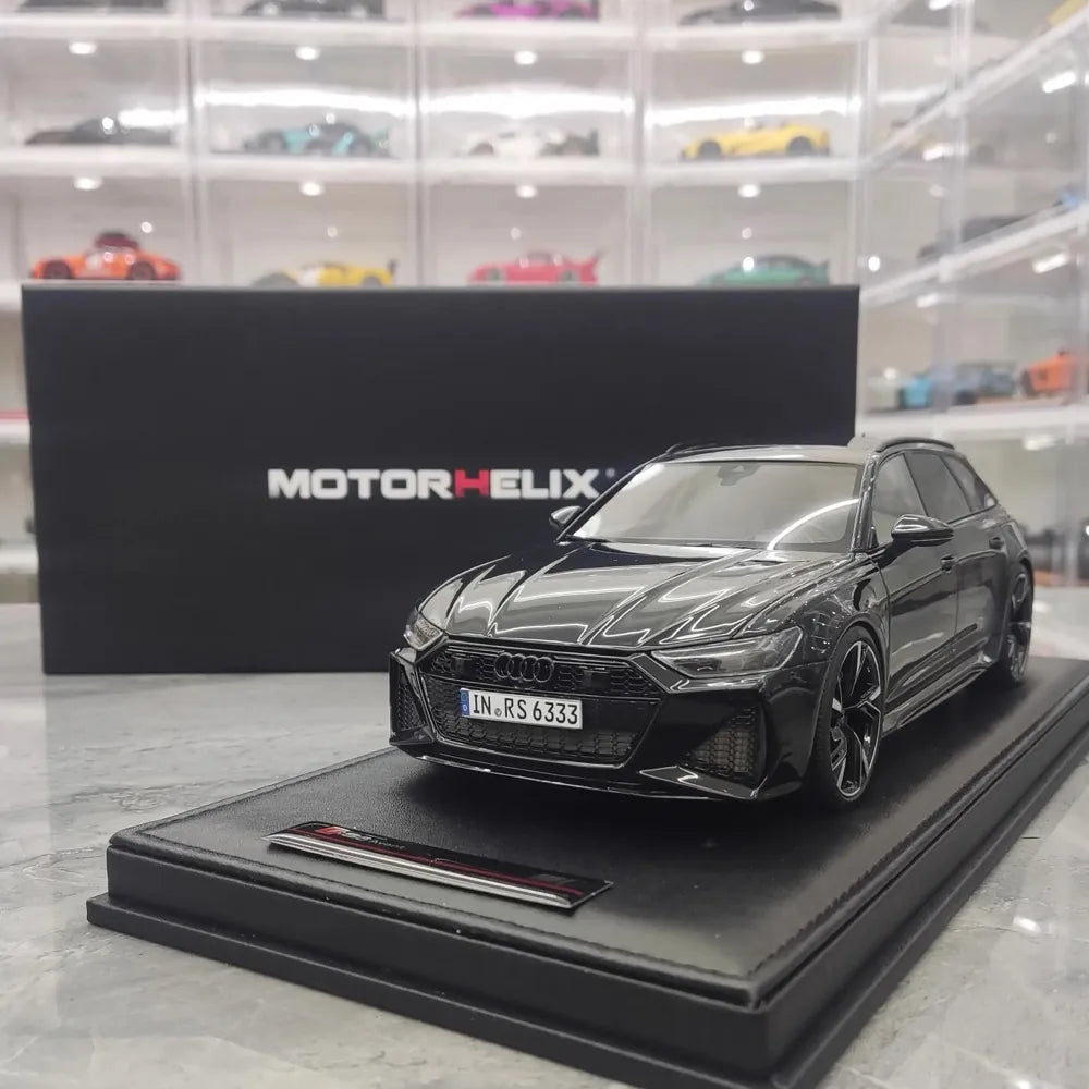 [MotorHelix] 1:18 Audi 2020 RS6 Avant C8 Black Model Car Resin