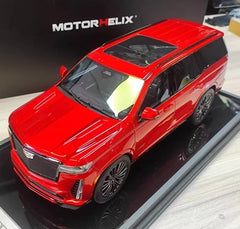 [MotorHelix] 1:18 Cadillac 2023 Escalade Red Model Car Resin