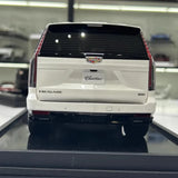 [MotorHelix] 1:18 Cadillac 2023 Escalade White Model Car Resin