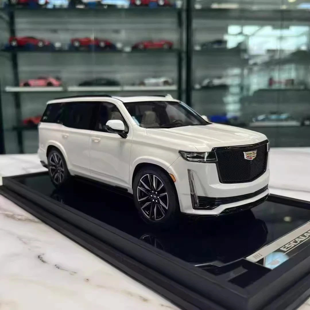 [MotorHelix] 1:18 Cadillac 2023 Escalade White Model Car Resin