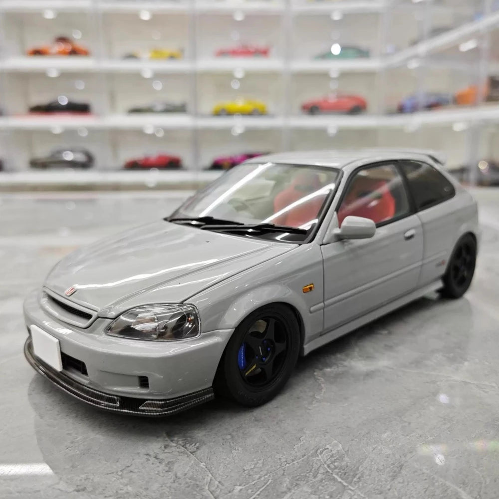 [MotorHelix] 1:18 Honda 1997 Civic Type R EK9 Gray Model Car Die-Cast