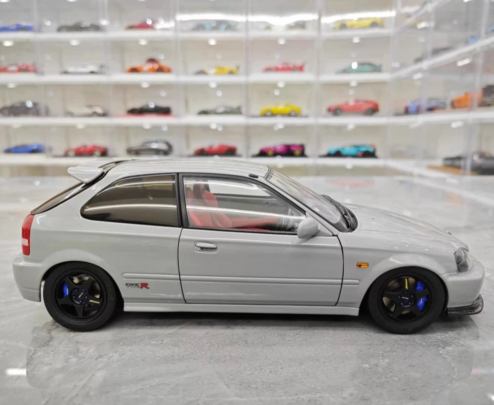 [MotorHelix] 1:18 Honda 1997 Civic Type R EK9 Gray Model Car Die-Cast