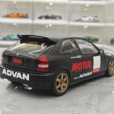 MotorHelix Honda 1997 Civic Type R EK9 Motul Black 1:18 – Modello da collezione pressofuso
