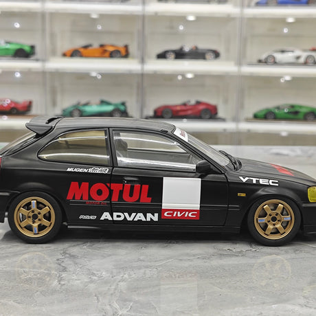 MotorHelix Honda 1997 Civic Type R EK9 Motul Black 1:18 – Modello da collezione pressofuso