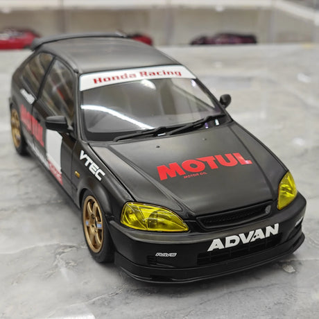 MotorHelix Honda 1997 Civic Type R EK9 Motul Black 1:18 – Modello da collezione pressofuso