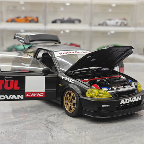 MotorHelix Honda 1997 Civic Type R EK9 Motul Black 1:18 – Modello da collezione pressofuso
