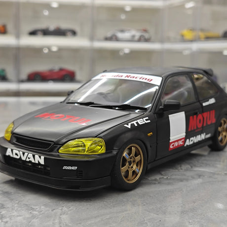 MotorHelix Honda 1997 Civic Type R EK9 Motul Black 1:18 – Modello da collezione pressofuso