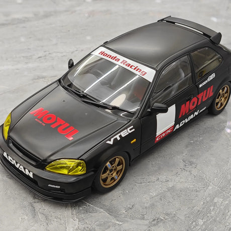 MotorHelix Honda 1997 Civic Type R EK9 Motul Black 1:18 – Modello da collezione pressofuso