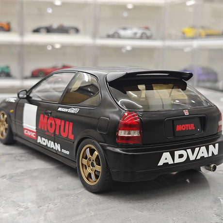 MotorHelix Honda 1997 Civic Type R EK9 Motul Black 1:18 – Modello da collezione pressofuso