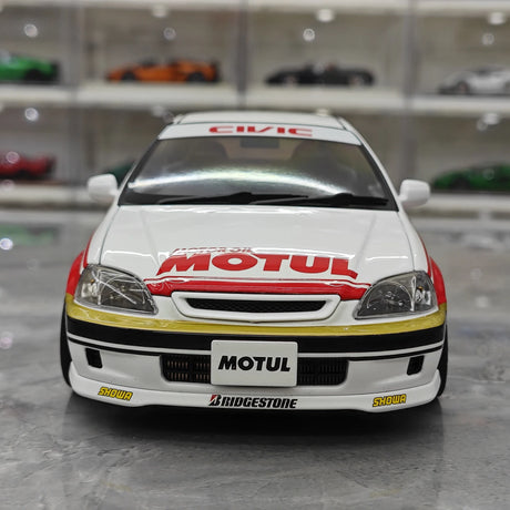 MotorHelix Honda 1997 Civic Type R EK9 Motul White 1:18 – Modello da collezione pressofuso