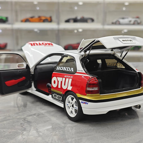 MotorHelix Honda 1997 Civic Type R EK9 Motul White 1:18 – Modello da collezione pressofuso