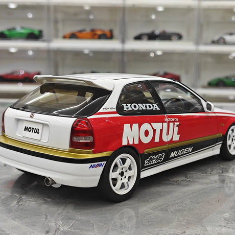 MotorHelix Honda 1997 Civic Type R EK9 Motul White 1:18 – Modello da collezione pressofuso