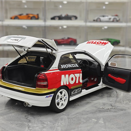 MotorHelix Honda 1997 Civic Type R EK9 Motul White 1:18 – Modello da collezione pressofuso