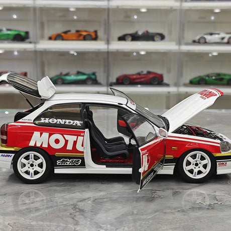 MotorHelix Honda 1997 Civic Type R EK9 Motul White 1:18 – Modello da collezione pressofuso
