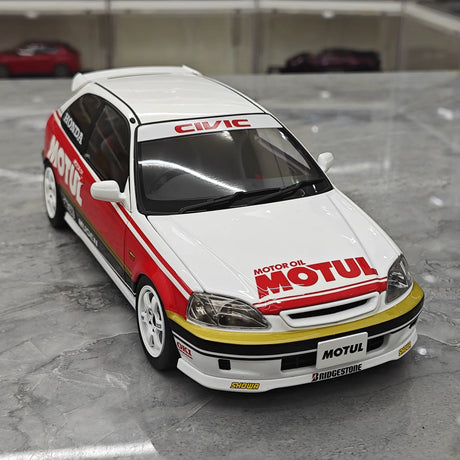 MotorHelix Honda 1997 Civic Type R EK9 Motul White 1:18 – Modello da collezione pressofuso