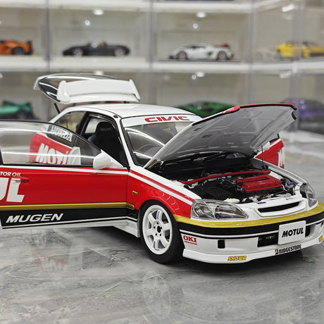 MotorHelix Honda 1997 Civic Type R EK9 Motul White 1:18 – Modello da collezione pressofuso