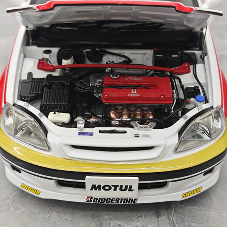 MotorHelix Honda 1997 Civic Type R EK9 Motul White 1:18 – Modello da collezione pressofuso