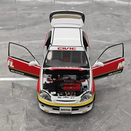 MotorHelix Honda 1997 Civic Type R EK9 Motul White 1:18 – Modello da collezione pressofuso