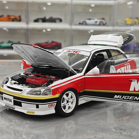 MotorHelix Honda 1997 Civic Type R EK9 Motul White 1:18 – Modello da collezione pressofuso
