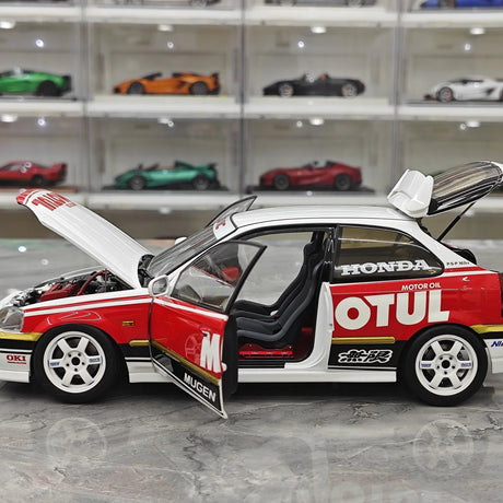 MotorHelix Honda 1997 Civic Type R EK9 Motul White 1:18 – Modello da collezione pressofuso