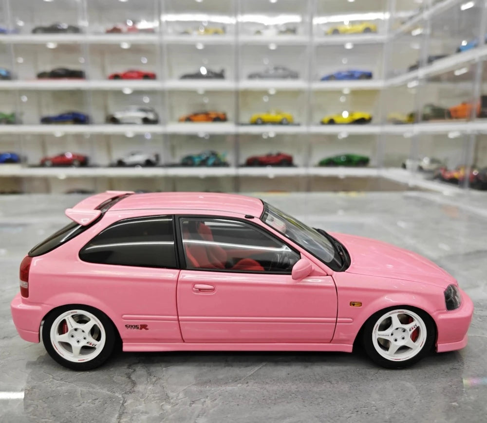 [MotorHelix] 1:18 Honda 1997 Civic Type R EK9 Pink Model Car Die-Cast
