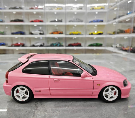 [MotorHelix] 1:18 Honda 1997 Civic Type R EK9 Pink Model Car Die-Cast