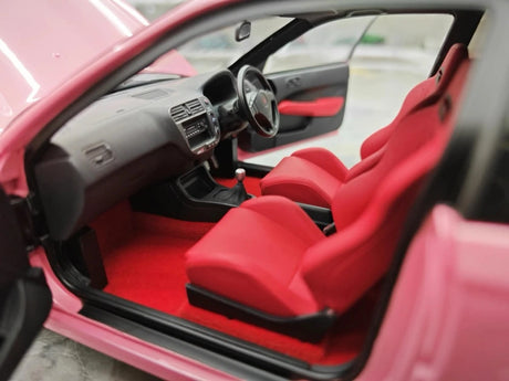 [MotorHelix] 1:18 Honda 1997 Civic Type R EK9 Pink Model Car Die-Cast