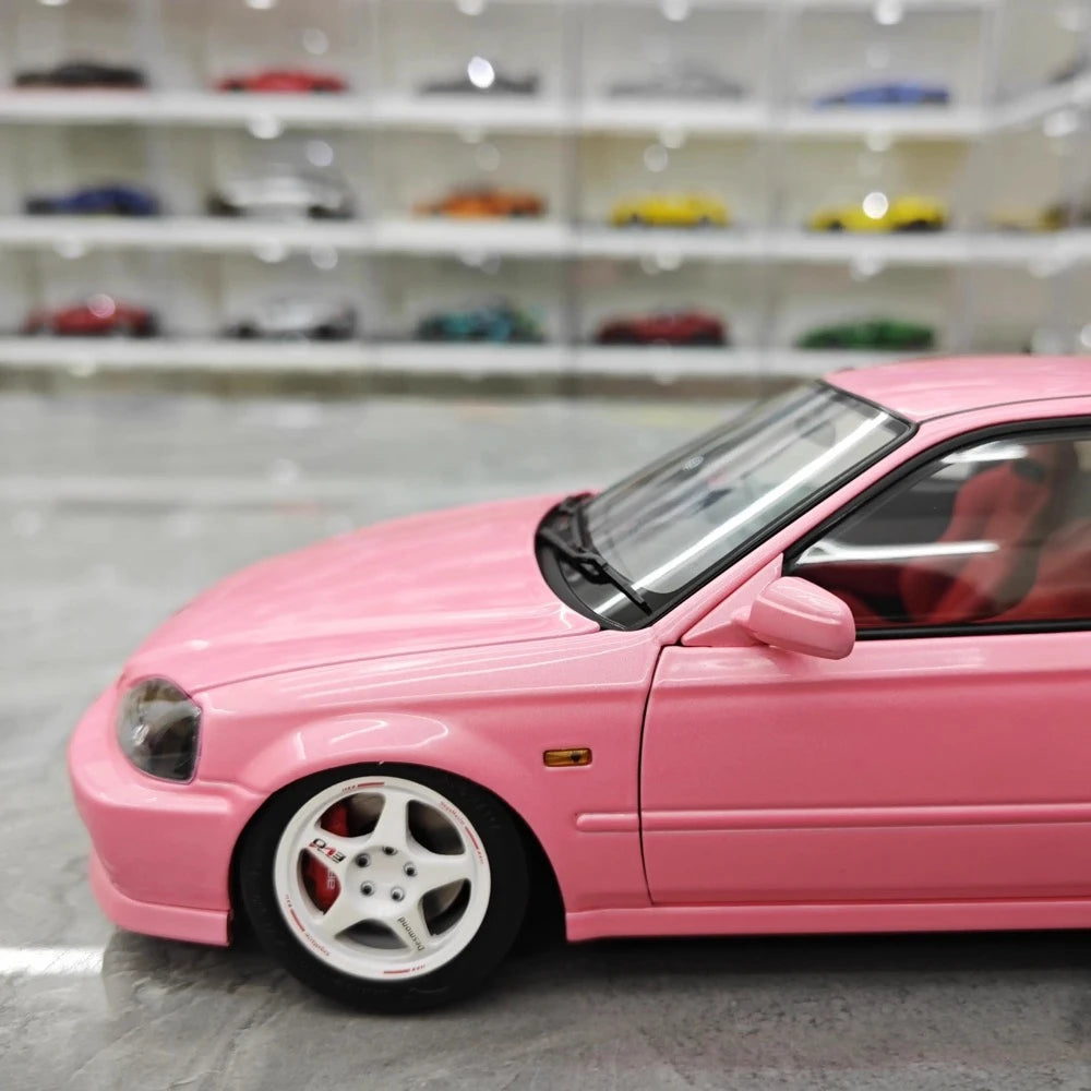[MotorHelix] 1:18 Honda 1997 Civic Type R EK9 Pink Model Car Die-Cast