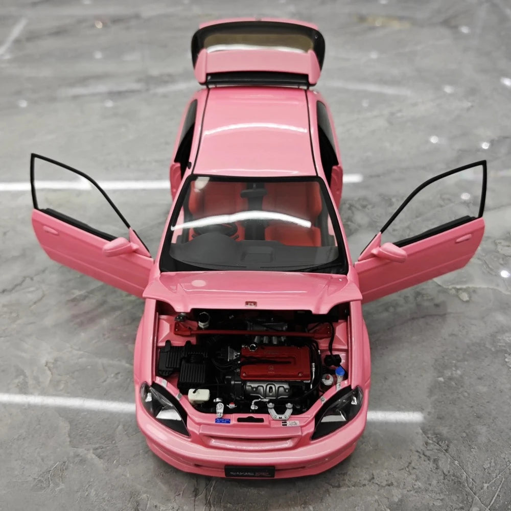 [MotorHelix] 1:18 Honda 1997 Civic Type R EK9 Pink Model Car Die-Cast