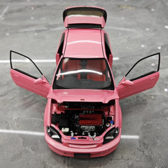 [MotorHelix] 1:18 Honda 1997 Civic Type R EK9 Pink Model Car Die-Cast